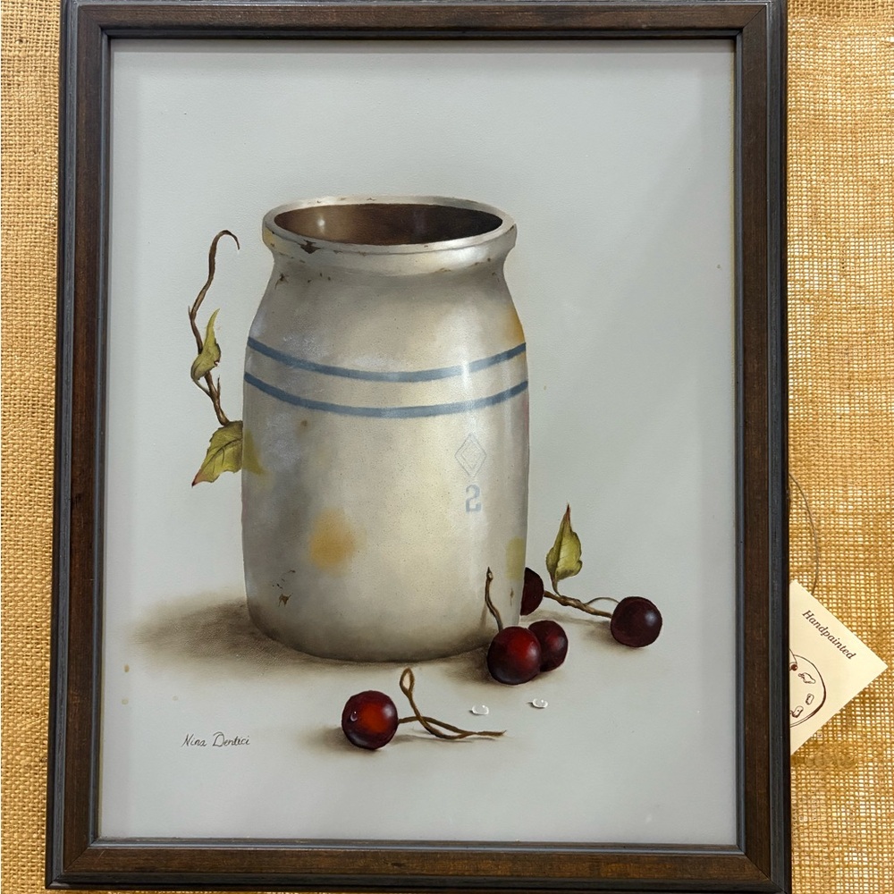 Vintage-Inspired Framed Art with Cream and Brown Tones
